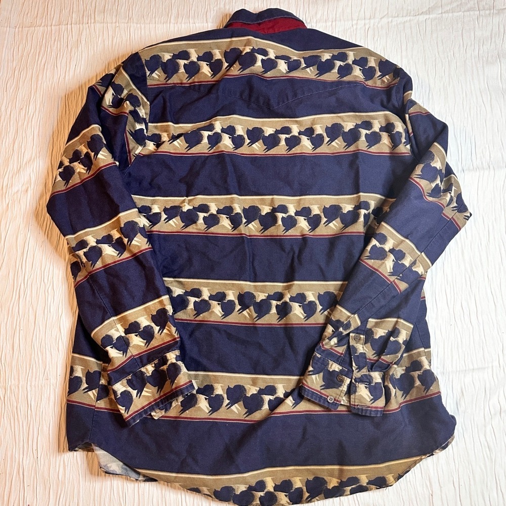 Vintage Roper Western Button Doen Made in USA Southwestern Cowboy Ranch Mens XL - Picture 6 of 6